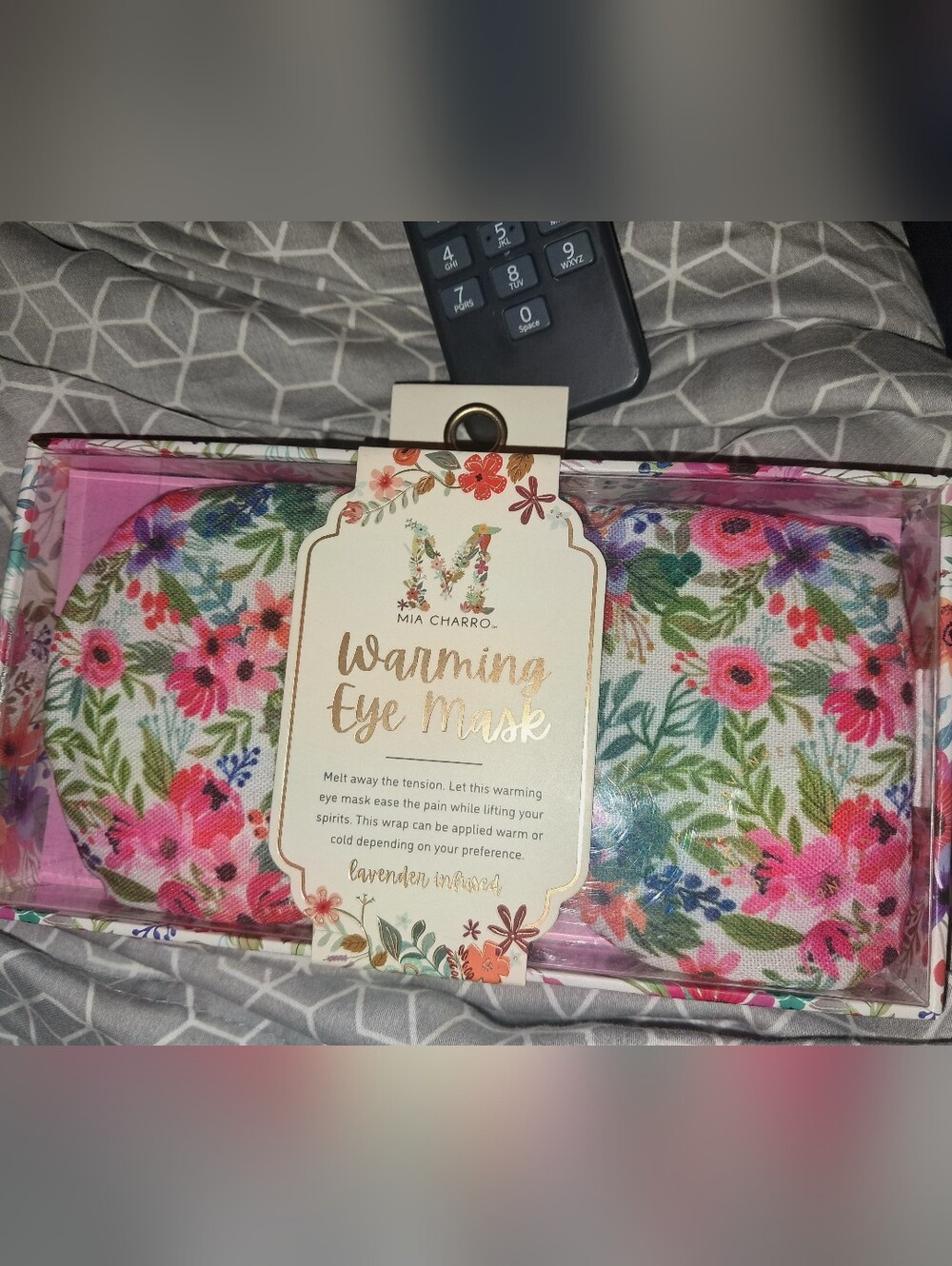 Floral Lavender-Infused Warming Eye Mask — Pink & Green
